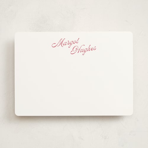 This is a peony personalized stationery thank you cards with standard by Morgan Kendall called vintage hotel printing on signature in 5x7