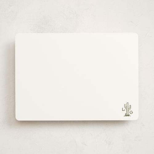 This is a cactus personalized stationery thank you cards with standard by Megan Davis called pearl snap printing on signature in 5x7