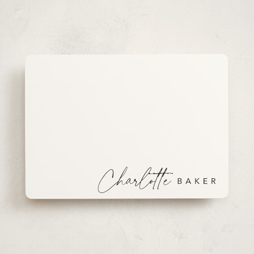 This is a evening personalized stationery thank you cards with standard by Stacey Meacham called quick signature printing on signature in 5x7
