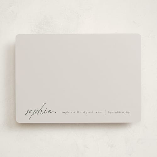 This is a moon personalized stationery thank you cards with standard by Ana de Sousa called minimalist note printing on signature in 5x7