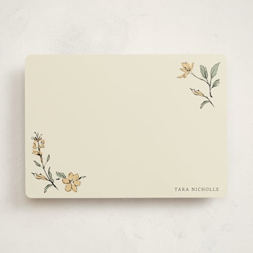 This is a daisy personalized stationery thank you cards with standard by RachelYaej called elegant floral stationery printing on signature in 5x7
