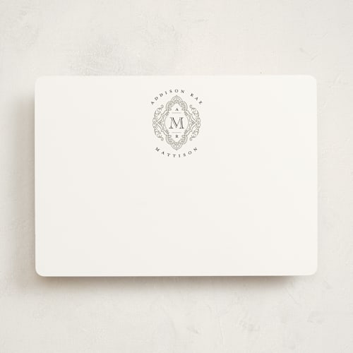 This is a stone personalized stationery thank you cards with standard by Jenna Holcomb called stamped printing on signature in 5x7