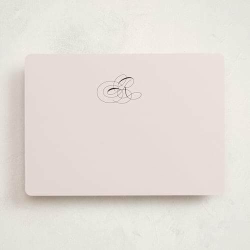 This is a natural personalized stationery thank you cards with standard by Lori Wemple called simple monogram printing on signature in 5x7