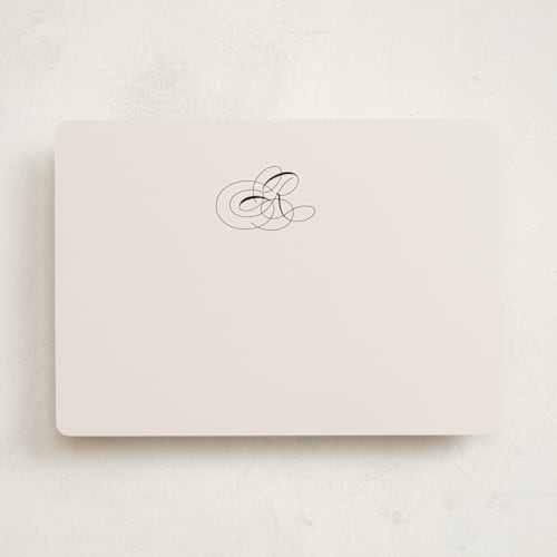 This is a mist personalized stationery thank you cards with standard by Lori Wemple called simple monogram printing on signature in 5x7