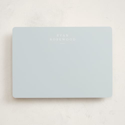 This is a sky personalized stationery thank you cards with standard by Sara Hicks Malone called softspoken printing on signature in 5x7