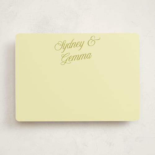 This is a island citrus personalized stationery thank you cards with standard by Morgan Kendall called bloom printing on signature in 5x7