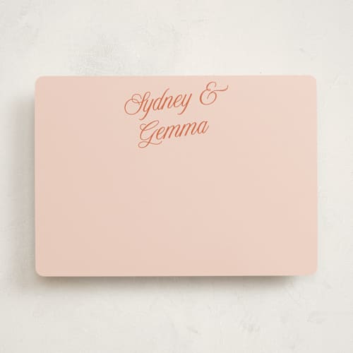 This is a poppy personalized stationery thank you cards with standard by Morgan Kendall called bloom printing on signature in 5x7