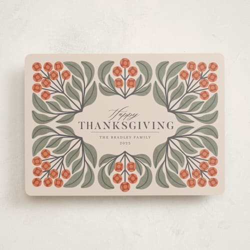 This is a bittersweet thanksgiving cards invitations with standard by Meggy Masters called persimmon printing on signature in standard