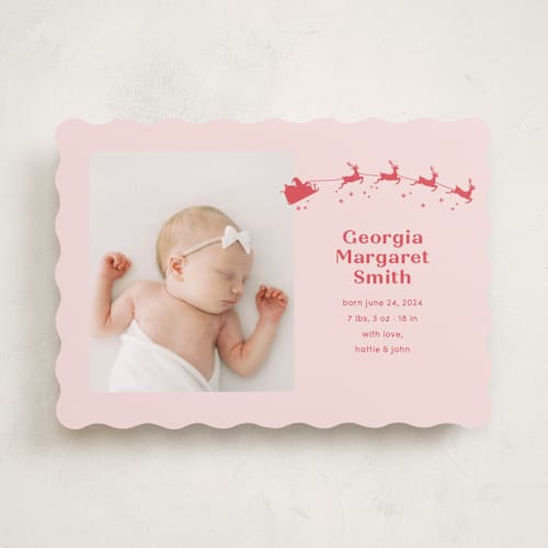 This is a peppermint babys first christmas with standard by Megan Davis called special delivery printing on recycled smooth signature in standard