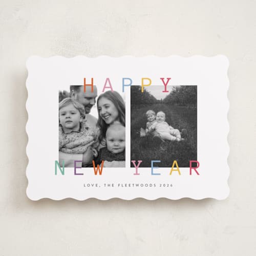 This is a sunset photo christmas cards with standard by Ana Sharpe called bright wishes printing on recycled smooth signature in standard