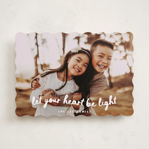 This is a snow photo christmas cards with standard by Sara Hicks Malone called heart be light printing on recycled smooth signature in standard
