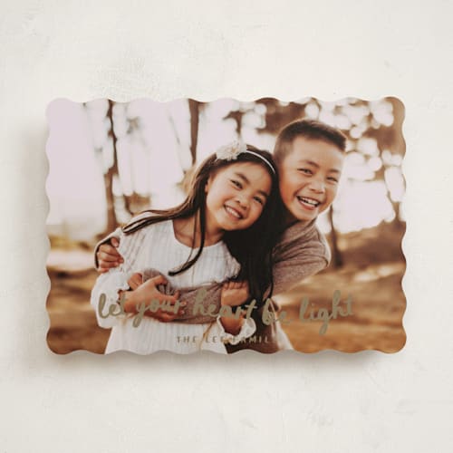 This is a toffee photo christmas cards with standard by Sara Hicks Malone called heart be light printing on recycled smooth signature in standard