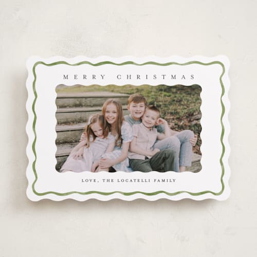 This is a fern photo christmas cards with standard by Chris Griffith called holiday fringe printing on recycled smooth signature in standard