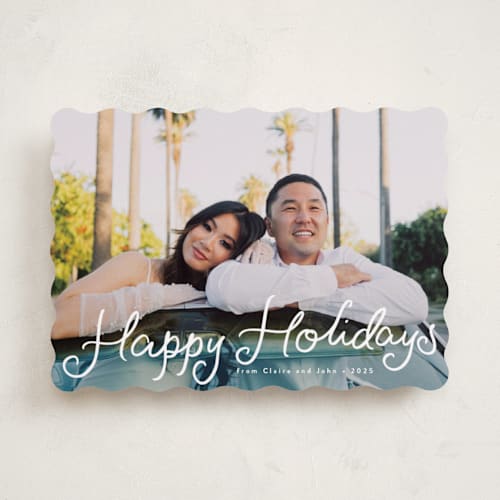 This is a snow photo christmas cards with standard by Everett Paper Goods called treacle printing on recycled smooth signature in standard