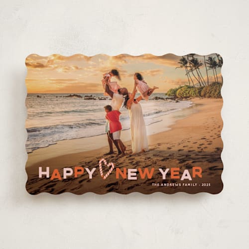 This is a candied apple photo christmas cards with standard by Robin Ott called candy cane wishes printing on recycled smooth signature in standard