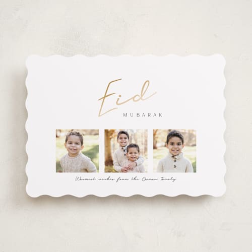 This is a gold dust eid cards with standard by Deborah Chou called treasures printing on recycled smooth signature in standard