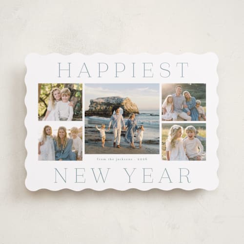 This is a frost new year photo cards with standard by Deynaaz Daraei called palinuro printing on recycled smooth signature in standard