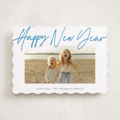 This is a sky new year photo cards with standard by AK Graphics called cheerfilled printing on recycled smooth signature in standard