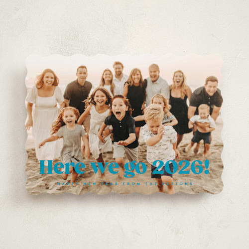 This is a wintermint new year photo cards with standard by Kristie Kern called here we go! printing on recycled smooth signature in standard