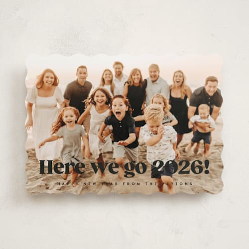 This is a ink new year photo cards with standard by Kristie Kern called here we go! printing on recycled smooth signature in standard