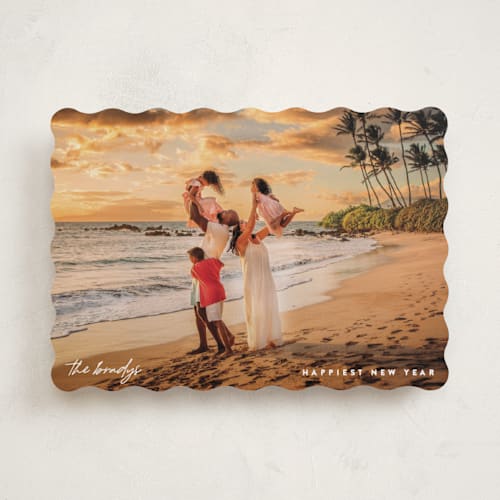This is a pearl new year photo cards with standard by Pixel and Hank called minimize printing on recycled smooth signature in standard
