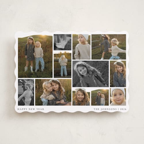 This is a snow new year photo cards with standard by Meggy Masters called photomontage printing on recycled smooth signature in standard