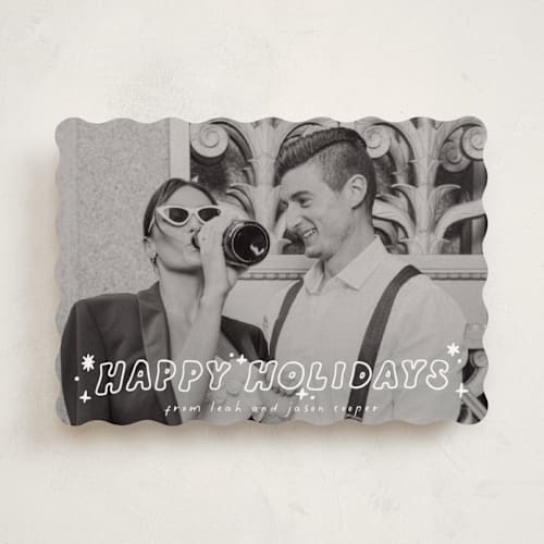 This is a starlight new year photo cards with standard by Everett Paper Goods called pizazz printing on recycled smooth signature in standard