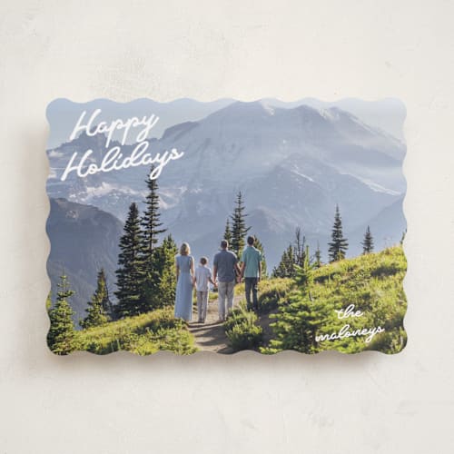 This is a snow holiday photo cards with standard by Tennie and Co. called squiggles printing on recycled smooth signature in standard
