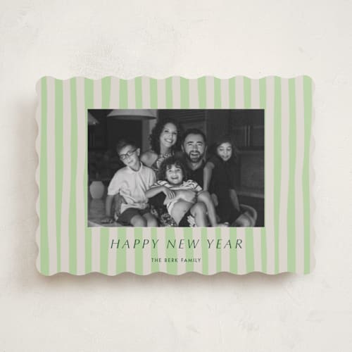 This is a sage holiday photo cards with standard by Alicia Schultz called soft ambience printing on recycled smooth signature in standard