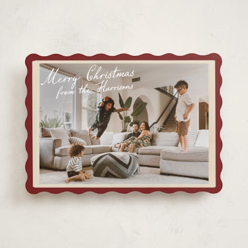 This is a berry holiday photo cards with standard by Maja Cunningham called vintage photo card printing on recycled smooth signature in standard