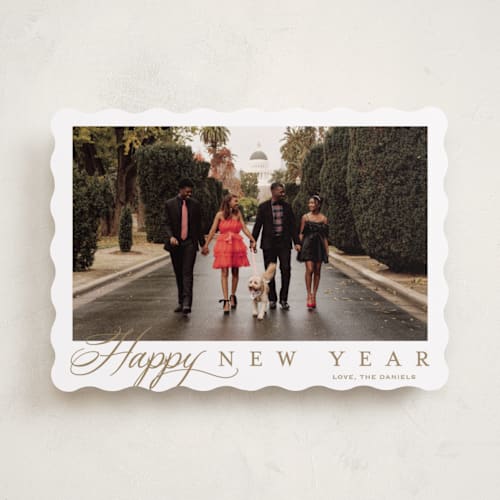 This is a honey holiday photo cards with standard by Carolyn MacLaren called footnote printing on recycled smooth signature in standard