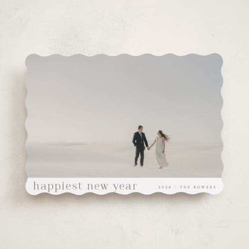 This is a pear holiday photo cards with standard by Design Lotus called minimalist delight printing on recycled smooth signature in standard