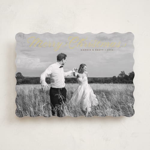 This is a sunshine holiday photo cards with standard by Alston Foster called endearing printing on recycled smooth signature in standard