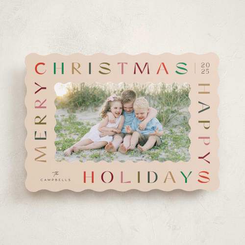 This is a gumdrop holiday photo cards with standard by Jennifer Wick called sugar cookie printing on recycled smooth signature in standard