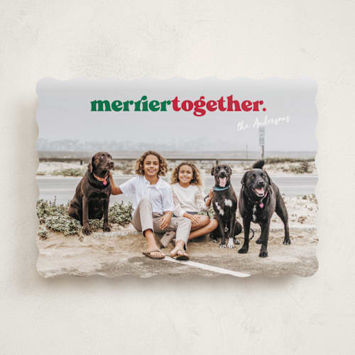 This is a christmas tree holiday photo cards with standard by Carrie ONeal called togetherness printing on recycled smooth signature in standard