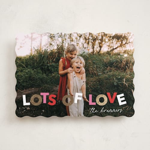 This is a peony foil stamped valentine cards with foil pressed by Angela Garrick called lots of love printing on recycled smooth signature in standard