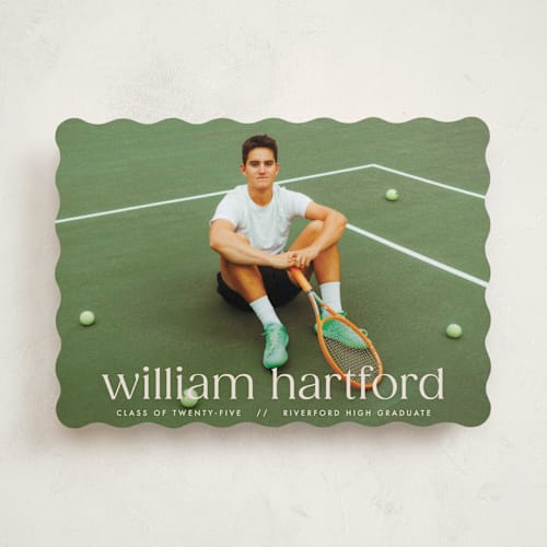 This is a silk graduation announcements with standard by Ellen Schlegelmilch called hartford printing on recycled smooth signature in standard