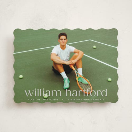 This is a fog graduation announcements with standard by Ellen Schlegelmilch called hartford printing on recycled smooth signature in standard