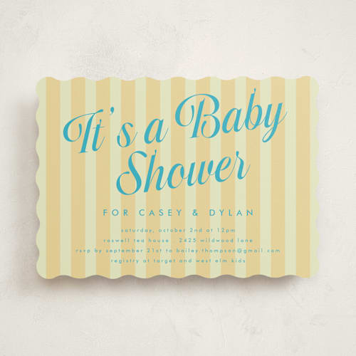 This is a lemonade baby shower invitations with standard by Morgan Kendall called soda shoppe printing on signature in standard