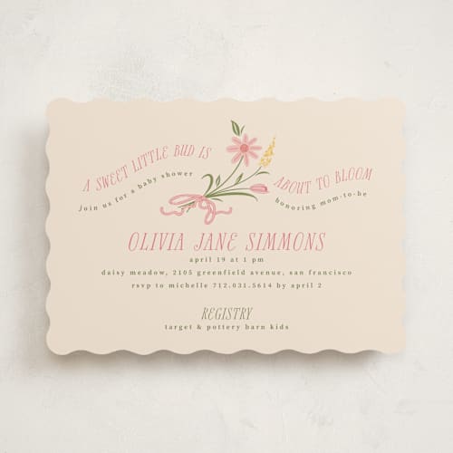 This is a garden baby shower invitations with standard by letterfix called little bud printing on signature in standard