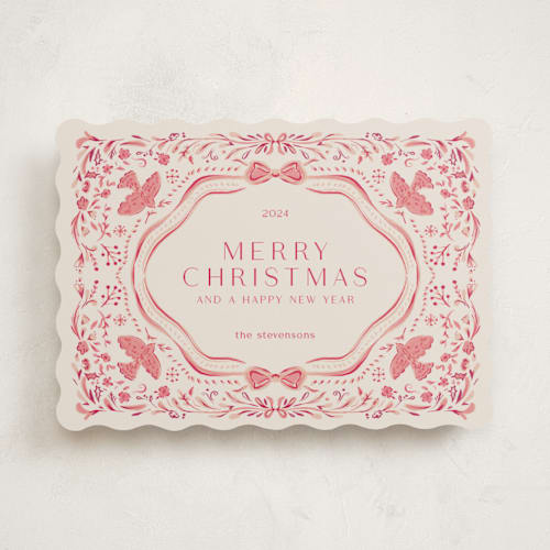 This is a gumdrop non photo holiday cards with standard by Lucrecia Caporale called painterly ceramic border printing on signature in standard