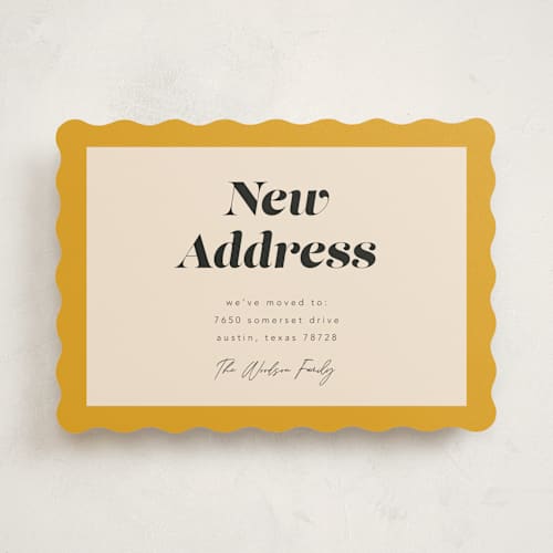 This is a sunflower moving announcements with standard by Morgan Kendall called label printing on signature in standard