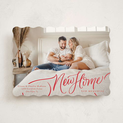 This is a robin moving announcements with standard by Erin German called a new home for the holidays printing on signature in standard