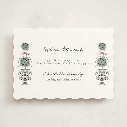 This is a forest moving announcements with standard by Jackie Crawford called hand illustrated garden gate printing on signature in standard