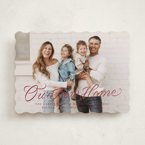 This is a brick moving announcements with standard by Lea Delaveris called this new home of ours printing on signature in standard
