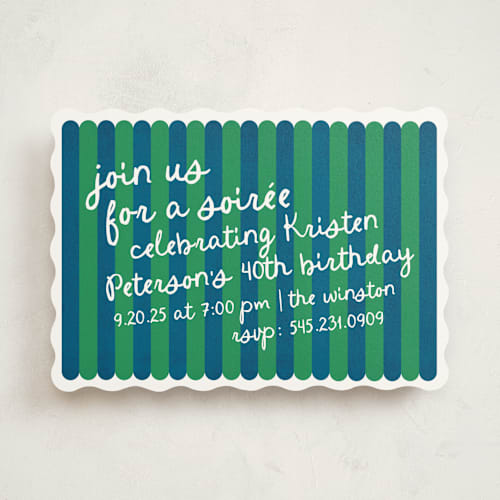 This is a varsity party invitations with standard by Anna Elder called clubhouse prep printing on signature in standard