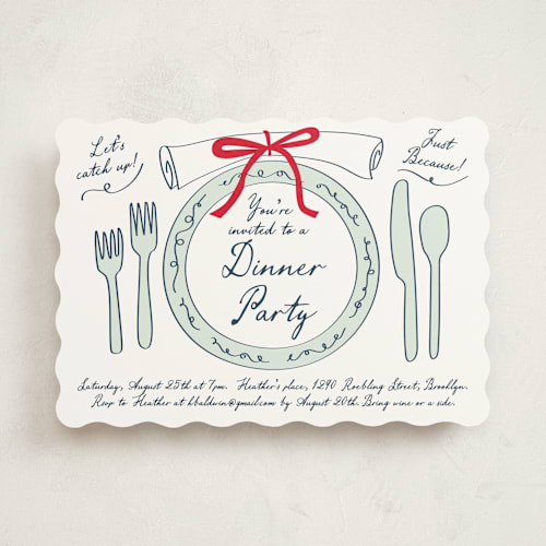 This is a teal party invitations with standard by Jennifer Lew called just because printing on signature in standard