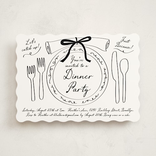 This is a linen party invitations with standard by Jennifer Lew called just because printing on signature in standard
