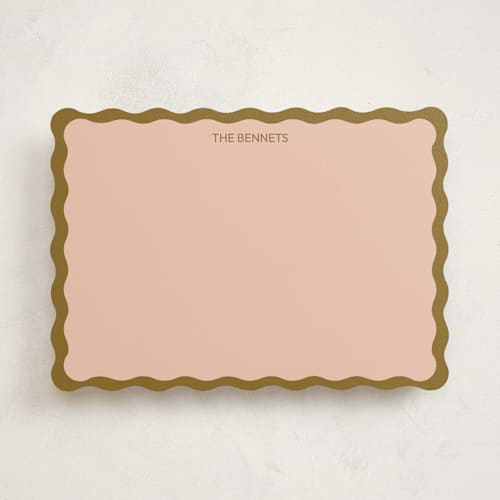 This is a caramel personalized stationery thank you cards with standard by Helena Vitto called color wave printing on signature in 5x7