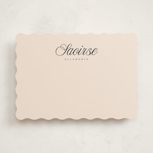 This is a eggshell personalized stationery thank you cards with standard by chocomocacino called fondente printing on signature in 5x7